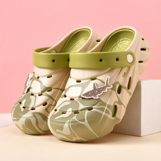 INSZEN 어린이 카모 클로그 논슬립 EVA 샌들 슬리퍼