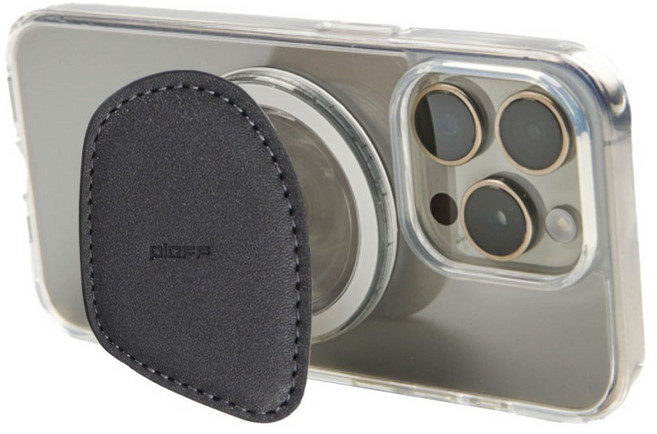 [플렙] 가죽 맥세이프 팝그립 탈부착 휴대폰 거치대 마그네틱 스마트톡 (신제품), 1개, C. Nova - Charcoal