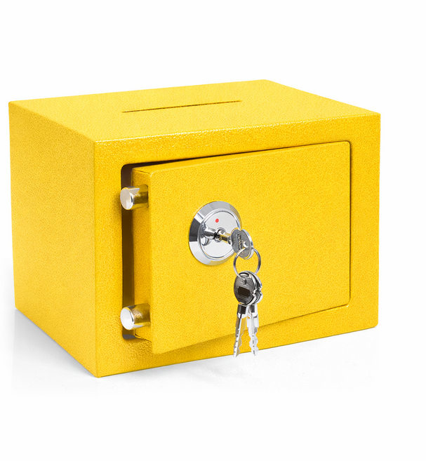 아이이피 K17 열쇠금고 지폐투입구 미니금고, 옐로우
