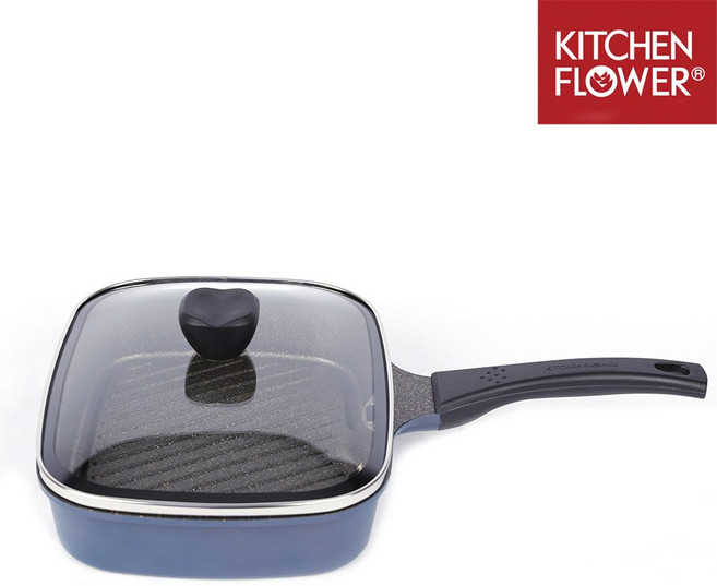 키친플라워 냄새해결 티타늄 닥터 그릴팬 점보사각, 27 x 21 cm, 1개