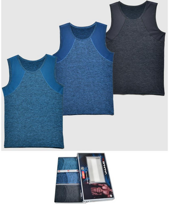 남성 스판 부드러운 남성런닝3매 아버지런닝 스포츠런닝 남자속옷 쾌적한착용감 사계절용 중년런닝