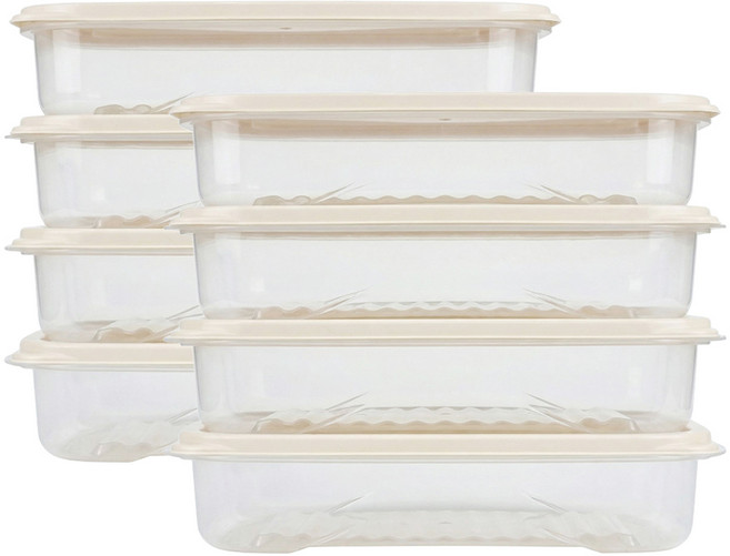 DAMDA 담다프레시 밀폐용기 세트 전자레인지 냉동냉장 용기, 대형 1800ml*8p, 1세트