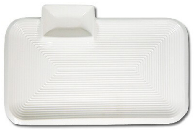 라임올리브 트윈 직사각 서빙 플레이트 접시, 화이트, 1개