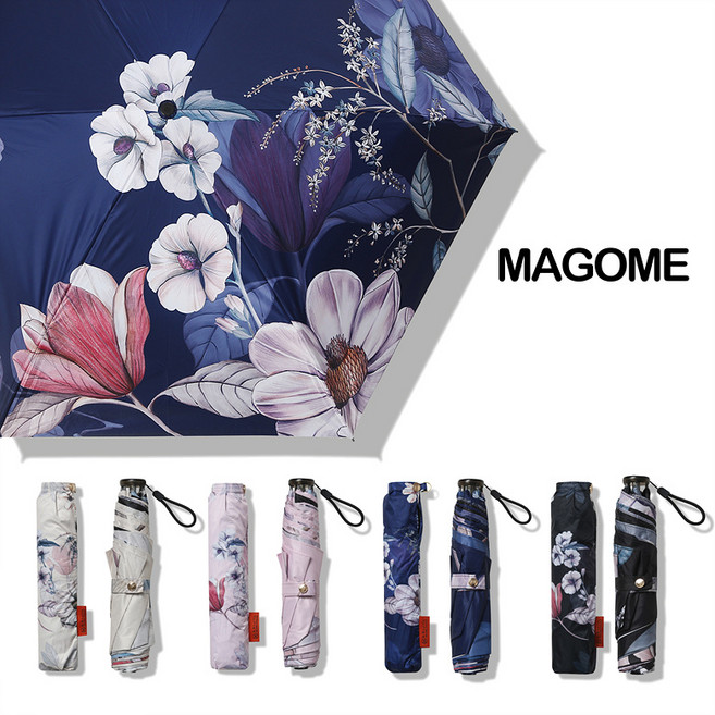 일본 양산 자외선차단 130g 고급 한폭꽃 초경량 암막 미니 3단 우산 우양산 기프트
