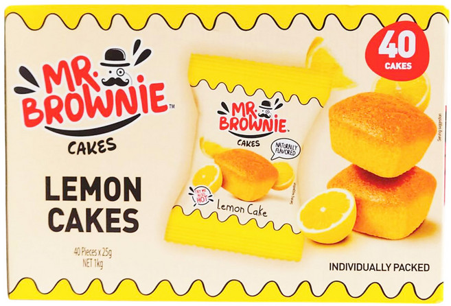 Mr. Brownie 檸檬蛋糕 獨立包裝 40入, 25g, 40Pieces