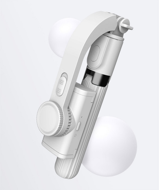 L08 1 축 핸드헬드 짐벌 안정기 무선 블루투스 원격 스마트폰 라이브 방송 브이로그 셀카 스틱 삼각대 스탠, 02 White, 1개