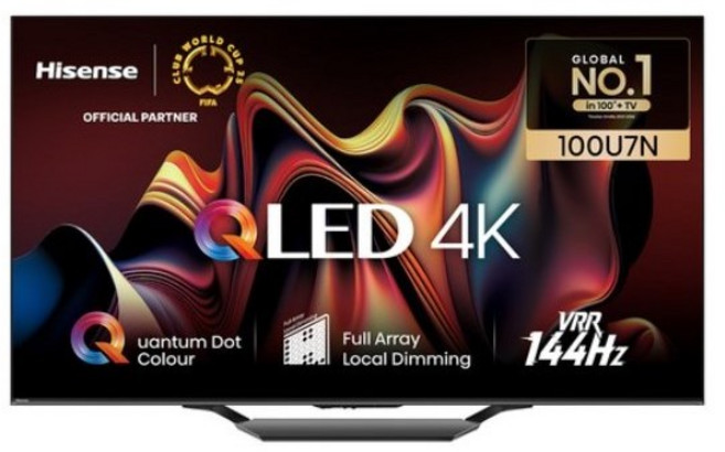 Hisense 하이센스 4K QLED 스마트TV, 253cm(100인치), 100U7N, 벽걸이형, 방문설치