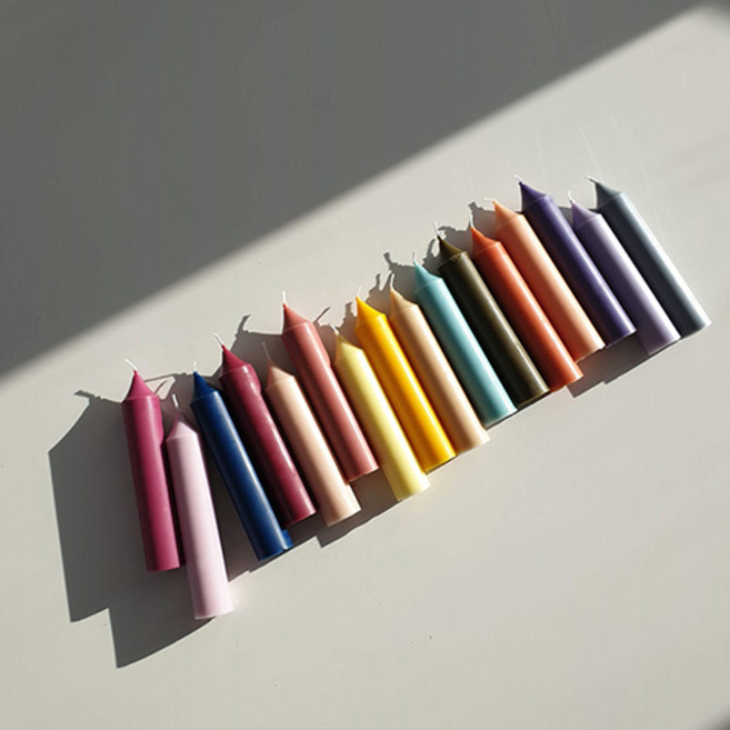 페페무드 미니 테이퍼 캔들 19 colors 향초 양초 아로마 인테리어 오브제 홈데코 크리스마스 집들이 돌상, 귤, 1개, 32g
