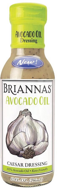 샐러드 소스 드레싱 브리아나스 아보카도 오일 시저 100% 오일로 만든 영양이 풍부하고 케토 친화적이며 유제품이 없 10온스. 병, Caesar, 1개