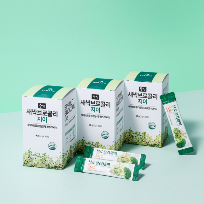 [무농약 haccp인증 새싹브로콜리지이] 국내산 100% 새싹브로콜리 지이 건강식품 부모님선물 3g, 3박스, 90g