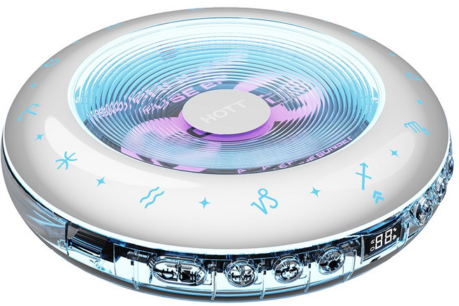 엠피맨 HOTT 무선 블루투스 RGB 별자리 무드등 휴대용 CD플레이어 레트로 아기 어학, 실버 (C901-SILVER)