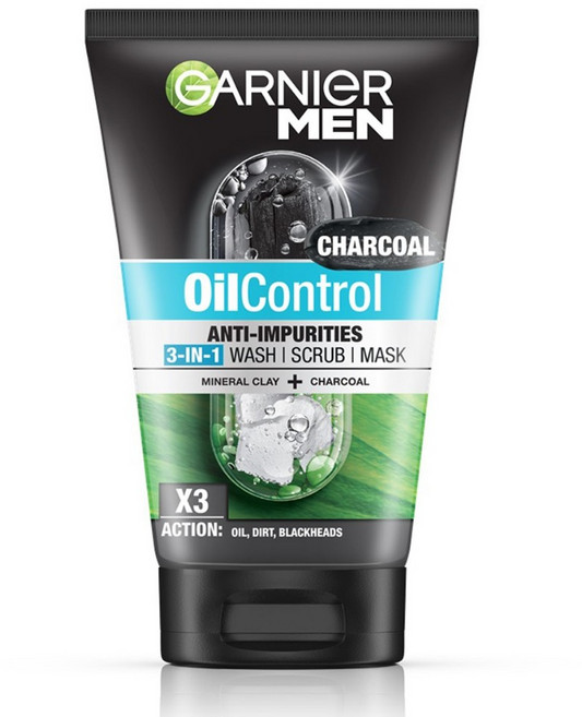 【GARNIER MEN 卡尼爾】男士洗面乳-洗顏磨砂面膜(100ml), 1個, 100ml