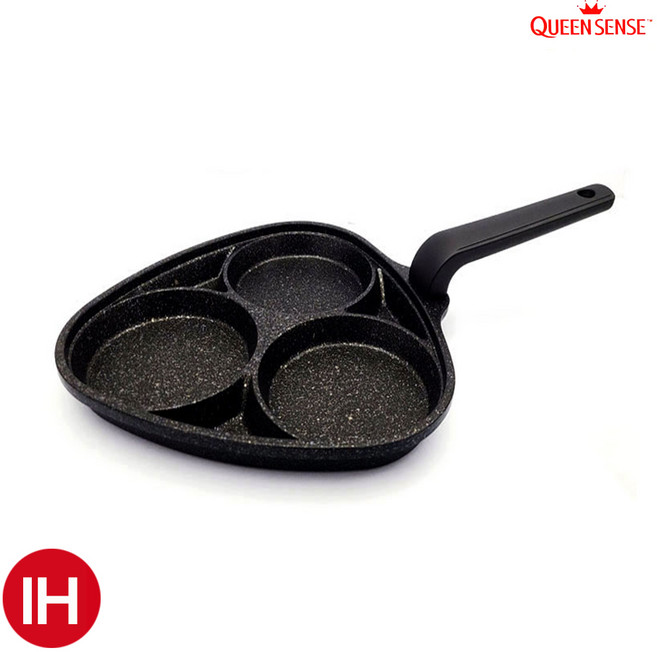 다봄 퀸센스 메이플3구 IH 인덕션O 에그팬 브런치팬 핫케익팬, 1개