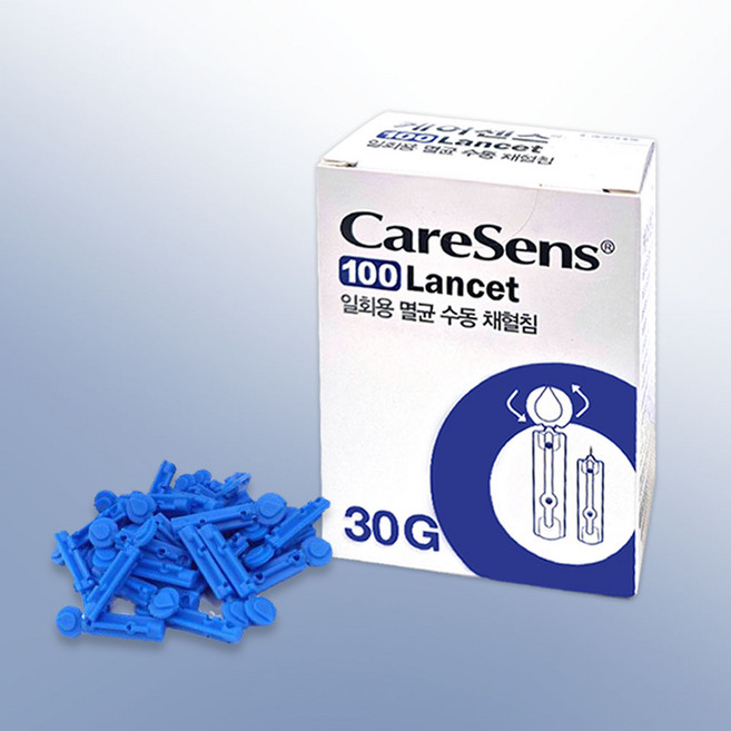 케어센스 일회용 멸균 수동 채혈침 30g, 1개, 100개입