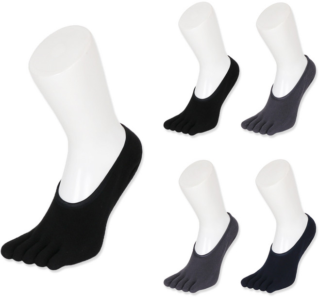 남성 발가락양말 덧신 무지 5켤레