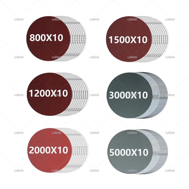 호환 3 인치 스폰지 샌딩 디스크 패드 차량 연마 전조등 수리 복원 사포 키트 자동 라이트 휠 폴란드어 샌, 05 30PCS 800-5000, 01 CHINA