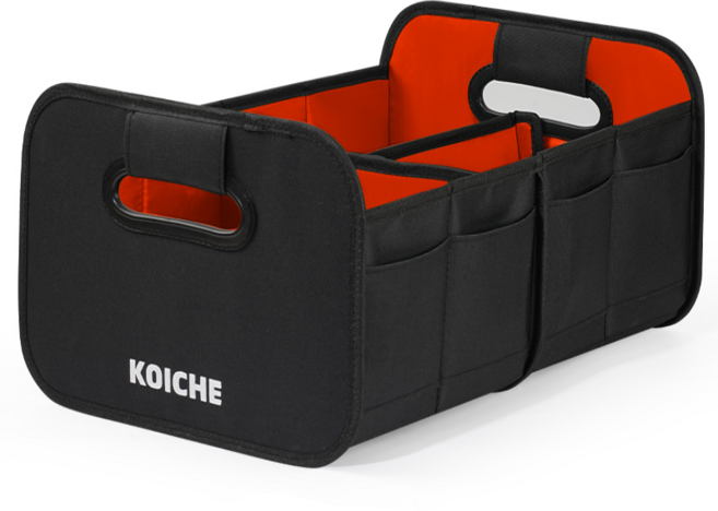 코이체 베이직 라인 접이식 자동차 트렁크 정리함, 오렌지