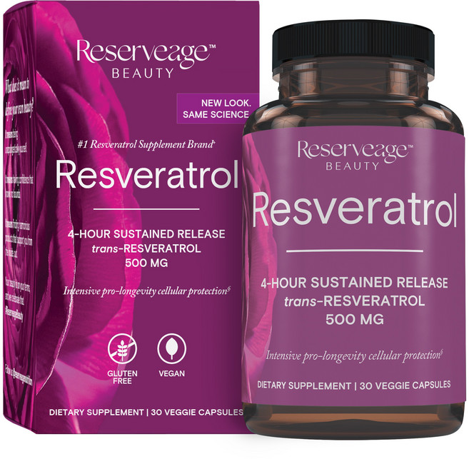 리저브에이지 - 레스베라트롤 500mg 서스테인드 릴리즈 30캡슐, 옵션 2. 레스베라트롤 500mg 30캡슐, 1개, 30정
