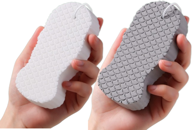 그로스팡 때밀이 스폰지, 1개, 화이트 1개+그레이 1개