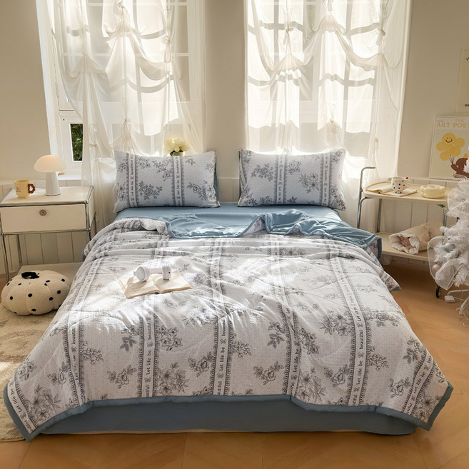 몽네스트 여름 차렵 이불 4종 세트 차렵이불+침대시트+베개커버