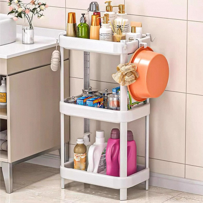 올해브 물빠짐 3단 4단 욕실수납 선반 정리대, 화이트, 1개