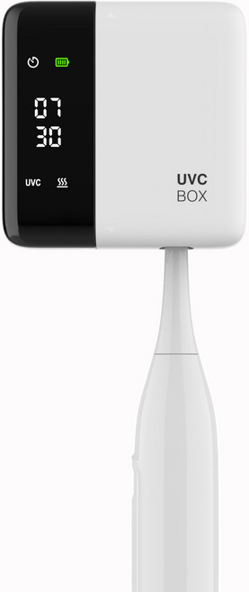 SERENDI 휴대용 UVC 칫솔살균기 히팅+팬건조 1인용 무타공 벽걸이 USB-C충전, 화이트