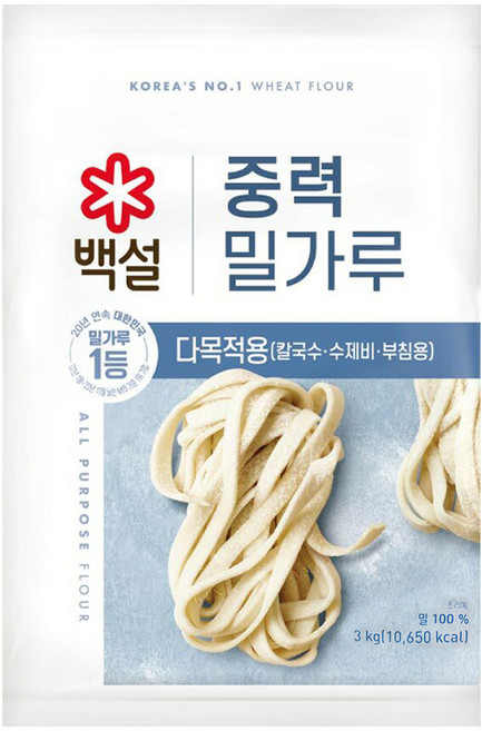 백설 중력 밀가루, 3kg, 1개