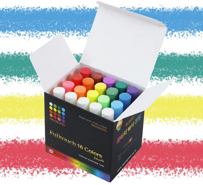 하고로모 풀터치 탄산분필세트 16색 혼합 20본 컬러 분필 FCK209L