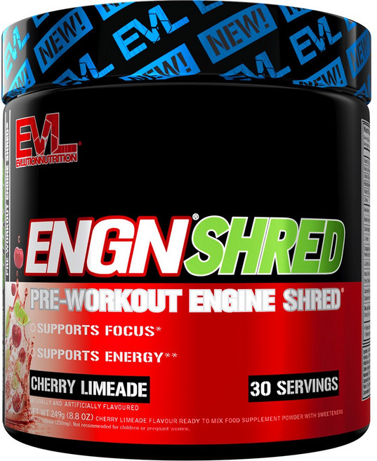 EVLUTIONNUTRITION ENGN 슈레드 프리-워크아웃 엔진 체리 라임에이드 맛, 1개, 249g