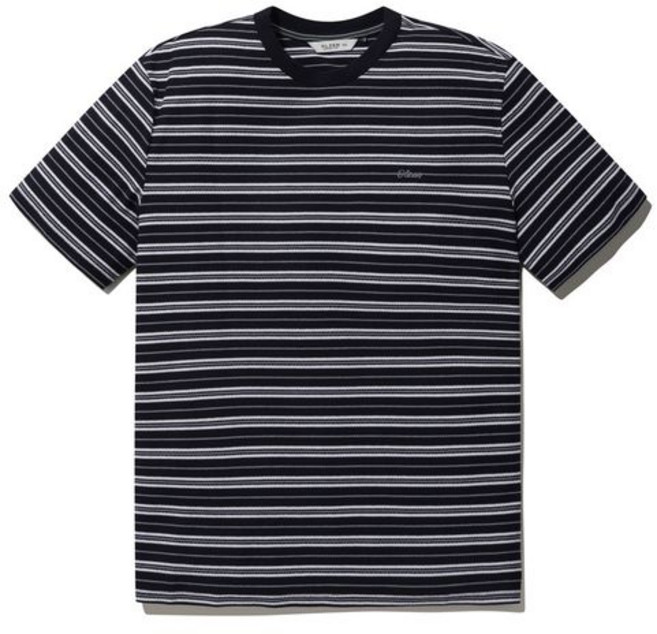 올젠 남성 크레이프 스트라이프 라운드 반팔티 ZBG2TR1216NV