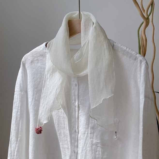 라일리 순수 린넨 여성용 롱스카프