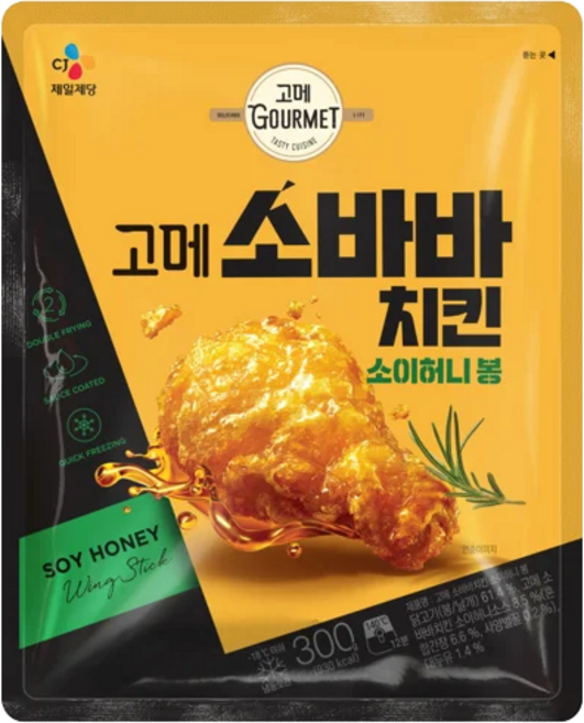 (냉동)[고메]소바바치킨 소이허니 봉300g, 300g, 1개
