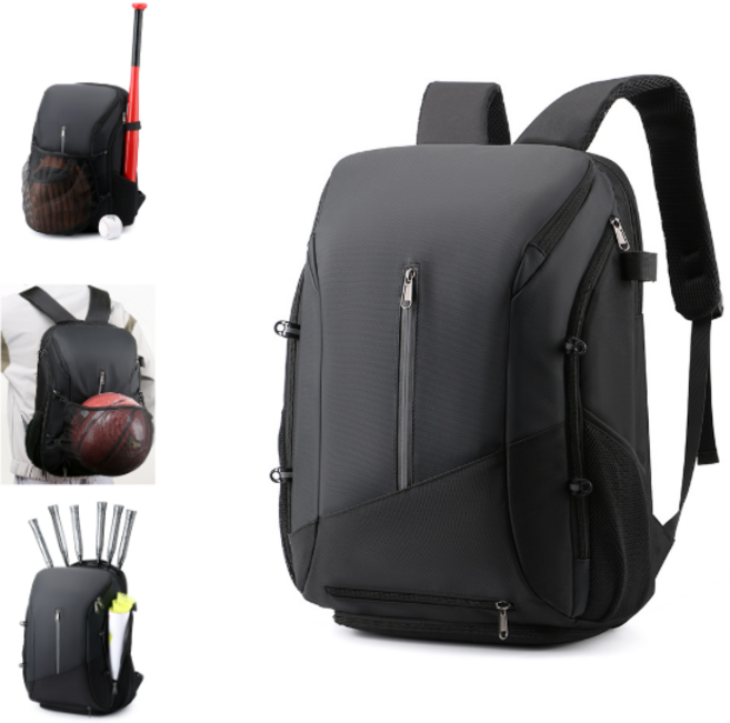 포스텝 신발수납 스포츠 방수 백팩 야구 축구 농구 배드민턴 탁구 테니스 운동 가방, 1개, 블랙