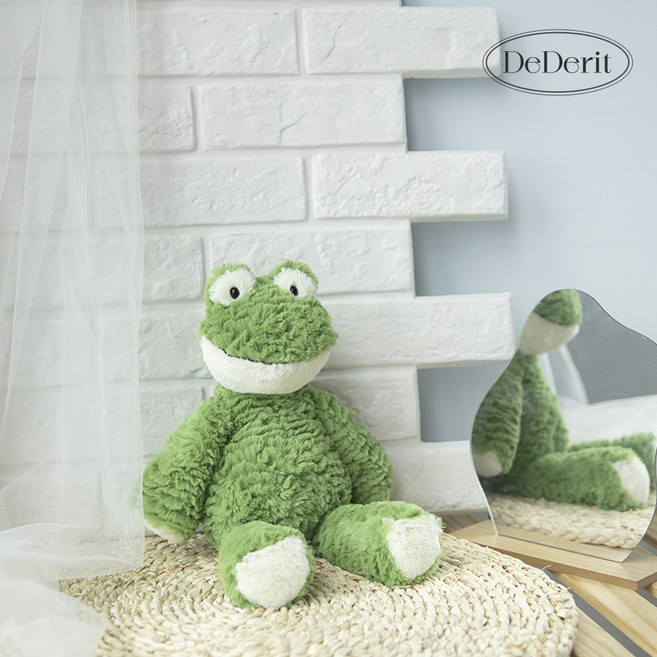 데데리트 귀여운 보들보들 멍충 개구리 인테리어 침대 애착 인형 집들이 선물, 1개, 32mm