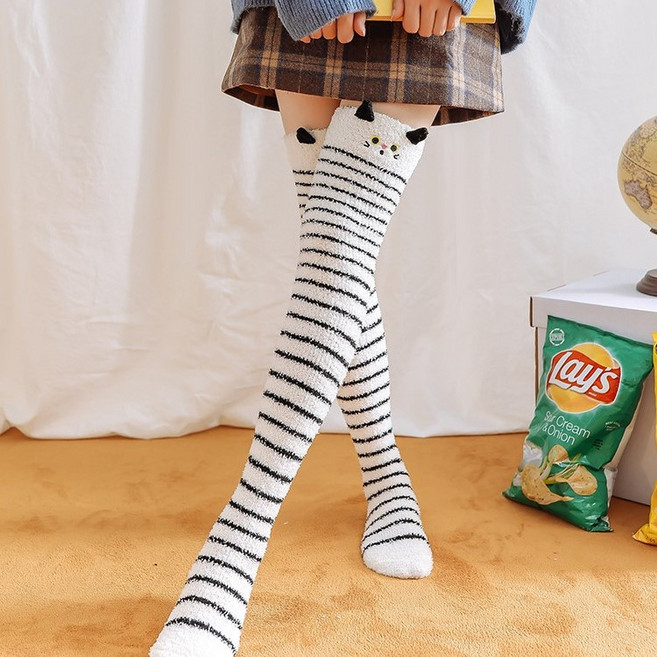 롱 수면양말 오버니삭스 임산부 수족냉증 캐릭터 긴 무릎양말