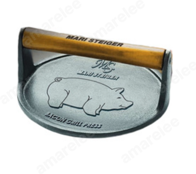 무쇠 그릴 프레스 원형 구이용 마리슈타이거 줄무늬 주물 18cm 원형 돼지, 18cm 원형 스타일 1, 1개