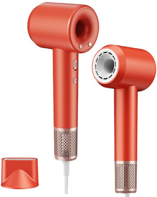차이슨 10세대 초고속 음이온 무엽 드라이어 12가지 모드 BLDC 헤어 드라이기 1600W+자기흡입노즐 EcafHtronEht, 오렌지, YEY-GS86
