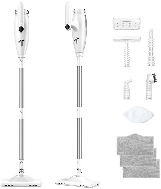 [2026년형] 틴도우 다용도 스팀 물걸레청소기 600ml 대용량 2단 조절 고온 살균 스팀청소기, 화이트, SC07