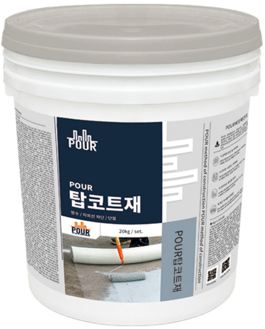 옥상방수 페인트 20kg 지붕 외벽 누수 1액형 단열 상도 방수액 대용량, 1개, 회색