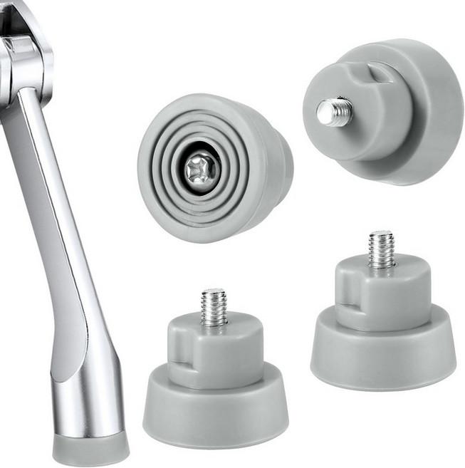 4pcs 도어 스토퍼 교체용 고무 팁 나사 리브가 있는 스톱 범퍼 킥 다운드롭 다운 홀더를 위한 엔드 캡 발 수리