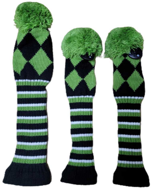 토토엘리 드라이버 우드 유틸리티 헤드 커버 남자 여자 남성 여성 니트형 골프채 클럽 카바, 그린, 1개