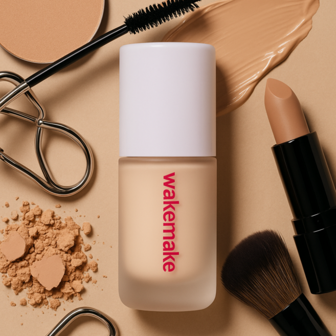 ++[인기상품][정품]++ 웨이크메이크 심리스 웨어 파운데이션(+스파츌라 브러쉬 추가증정) 모공 커버 세미 매트 파운데이션, 21P 로지 바닐라(+스파츌라 브러쉬), 1개