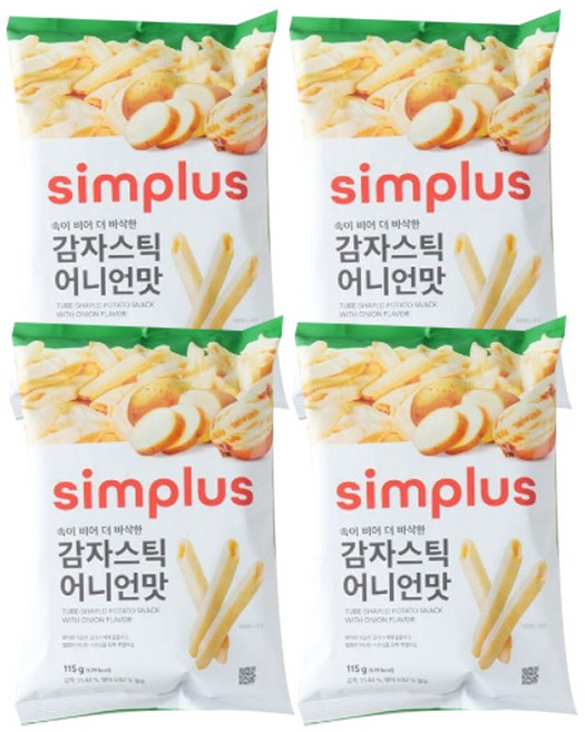 simplus 감자스틱 어니언맛, 4개, 115g