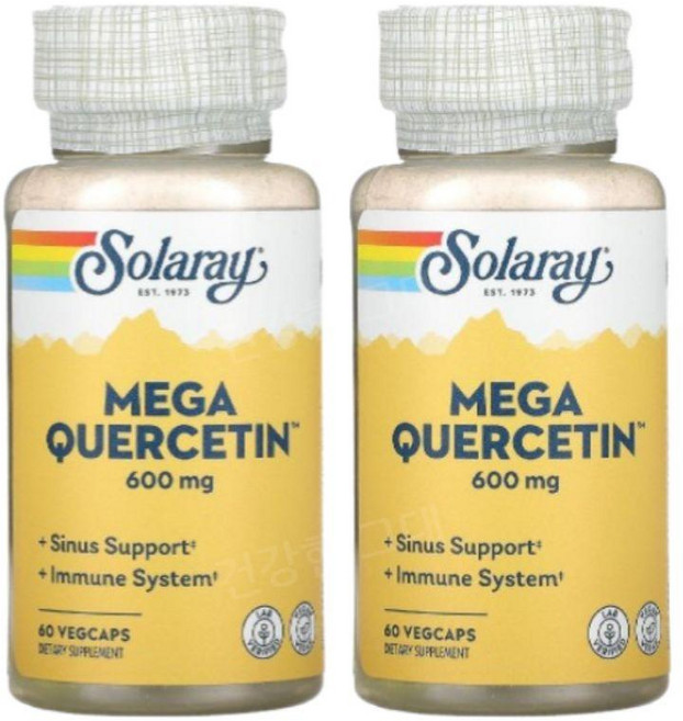 솔라레이 MEGA Quercetin 퀘르 세틴 브로멜라인 60캡슐2통 노스릴리브, 60정
