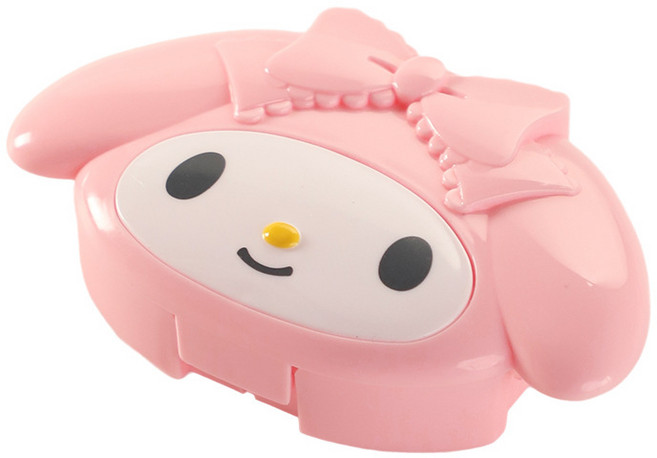 산리오 마이멜로디 헬로키티 알약통 영양제 보관 여행용 케이스, 연핑크, 1개