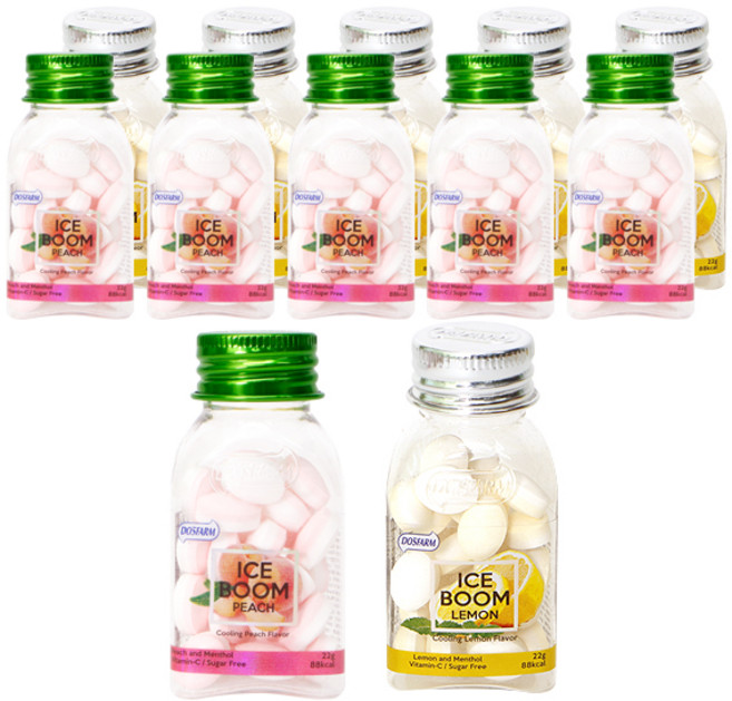 도스팜 아이스붐 캔디 레몬향 22g x 6p + 복숭아향 22g x 6p 세트, 1세트