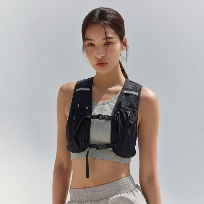 에어핏 초경량 러닝조끼 백팩 흔들림없는 마라톤 런닝 베스트, 블랙(Black)