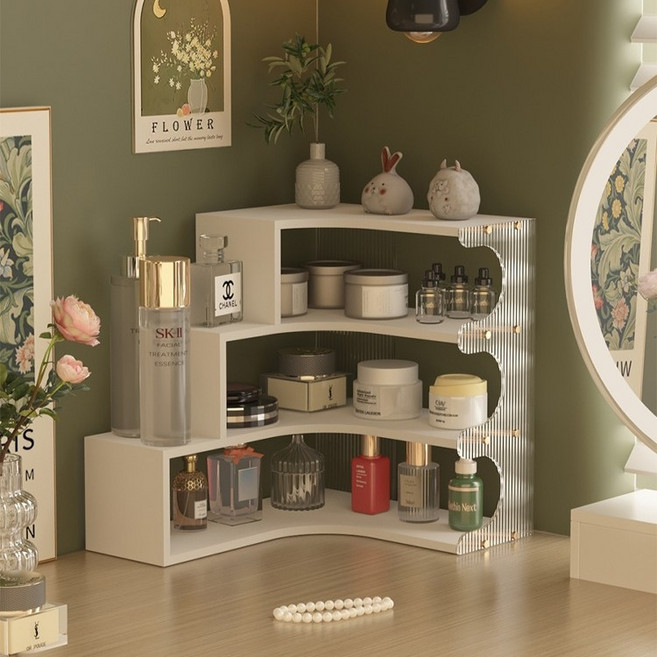 가정용 화장품 코너선반 벽면 향수 진열대 다기능 진열대 수납대, 코너랙 M-01 화이트