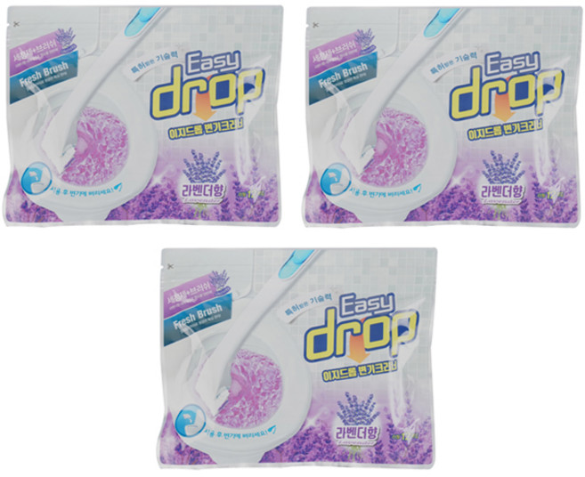 이지드롭 일회용 변기크리너 리필 라벤더 3개입, 3개