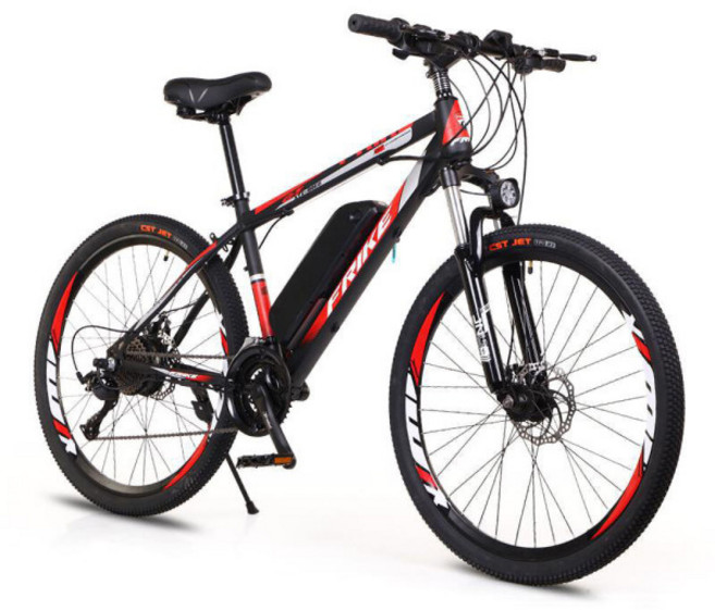 FRIKE 26인치 변속 전기자전거 36V 250W 8AH PAS 스로틀 겸용 MTB자전거 88E0, 블랙+레드, 알루미늄